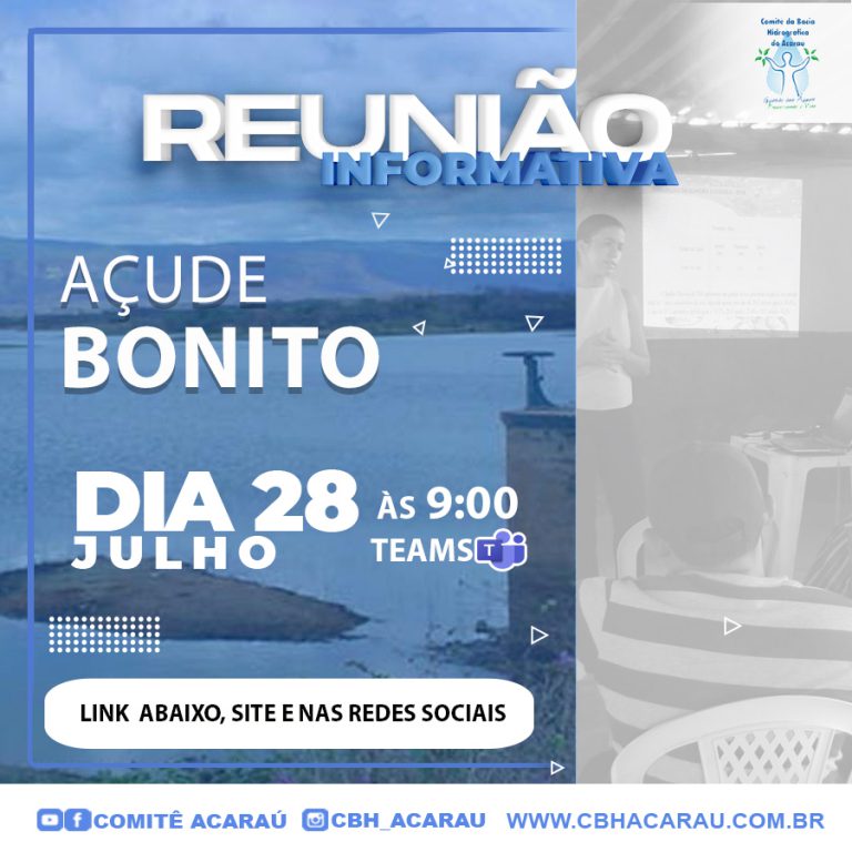 Reunião informativa do açude Bonito acontece dia 28 de julho