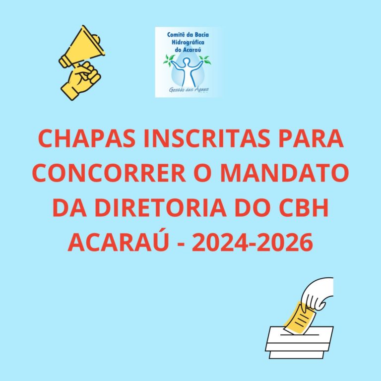 Chapas Inscritas para a Nova Diretoria do CBH Acaraú